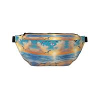 Seagulls by the sea - Marsupio versatile da corsa, leggero, traspirante e regolabile, per viaggi, ciclismo e uso quotidiano