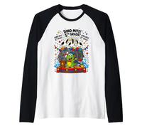 Seagulls Dino Mite Dinosauro di Quinta elementare Torna a Scuola per Bambini Maglia con Maniche Raglan
