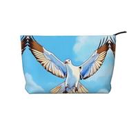 Seagulls in flight - Borsa cosmetica da donna, in velluto a coste, portatile con cerniera, adatta per viaggi e conservazione quotidiana di cosmetici, nero, taglia unica