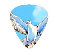 Seagulls in flight - Set di 12 plettri per chitarra, sottili, medi e spessi, adatti per chitarra, basso, chitarra elettrica e ukulele