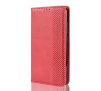 SEAHAI Cover Custodia Folio in Pelle per HONOR X7c / HONOR 200 Smart 5G, Premium PU/TPU Portafoglio Case con Slot per Schede, Magnetica Adsorbimento Automatico Flip Cover - Rosso