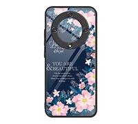 SEAHAI Cover per Honor Magic 5 Lite 5G (Magic5 Lite), Custodia Ultra Sottile in Silicone TPU, Retro in Vetro Temperato a Elegante Motivo Dipinto Antiurto AntiGraffio Case, Giardino dei Sogni