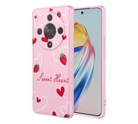 SEAHAI Cover per HONOR Magic 6 Lite 5G / HONOR X9b, Custodia Ultra Sottile in Silicone Liquido Morbida con Modello Animale di Fiori Carini, Elegante Matte TPU Bumper Antiurto Case - Rosa S07
