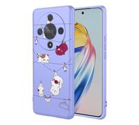 SEAHAI Cover per HONOR Magic 6 Lite 5G / HONOR X9b, Custodia Ultra Sottile in Silicone Liquido Morbida con Modello Animale di Fiori Carini, Elegante Matte TPU Bumper Antiurto Case - Viola S09