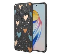 SEAHAI Cover per HONOR Magic 6 Lite 5G / HONOR X9b, Custodia Ultra Sottile in Silicone Liquido Morbida con Modello Animale di Fiori Carini, Elegante Matte TPU Bumper Antiurto Case - Nero S04