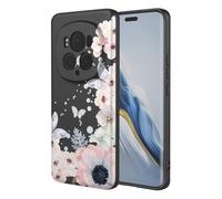 SEAHAI Cover per Honor Magic 6 Pro 5G, Custodia Ultra Sottile in Silicone Liquido Morbida con Modello Animale di Fiori Carini, Elegante Matte TPU Bumper Antiurto Case - Nero S01