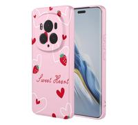 SEAHAI Cover per Honor Magic 6 Pro 5G, Custodia Ultra Sottile in Silicone Liquido Morbida con Modello Animale di Fiori Carini, Elegante Matte TPU Bumper Antiurto Case - Rosa S07