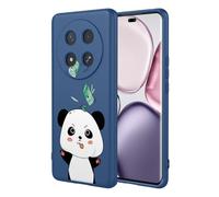 SEAHAI Cover per HONOR Magic 7 Lite 5G, Custodia Ultra Sottile in Silicone Liquido Morbida con Modello Animale di Fiori Carini, Elegante Matte TPU Bumper Antiurto Case - Blu S08