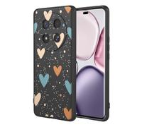 SEAHAI Cover per HONOR Magic 7 Lite 5G, Custodia Ultra Sottile in Silicone Liquido Morbida con Modello Animale di Fiori Carini, Elegante Matte TPU Bumper Antiurto Case - Nero S04