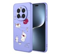 SEAHAI Cover per HONOR Magic 7 Pro 5G, Custodia Ultra Sottile in Silicone Liquido Morbida con Modello Animale di Fiori Carini, Elegante Matte TPU Bumper Antiurto Case - Viola S09