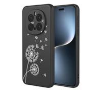 SEAHAI Cover per HONOR Magic 7 Pro 5G, Custodia Ultra Sottile in Silicone Liquido Morbida con Modello Animale di Fiori Carini, Elegante Matte TPU Bumper Antiurto Case - Nero S03