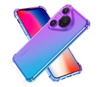 SEAHAI Cover per Huawei Pura 70 PRO Cover, Ultra Sottile Custodia in TPU a Gradiente Colori, Trasparente Silicone Morbido Case Antiurto Cover, Viola/Blu