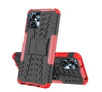 SEAHAI Cover per Motorola Moto G13 / Moto G23 / Moto G53, Antiurto Protezione Silicone con Supporto Pieghevole Nascosto Kickstand Rugged Custodia Case - Rosso