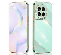 SEAHAI Cover per OnePlus 12R 5G, Custodia Protettiva Ultra Sottile ed Elegante in Silicone TPU Flessibile, Glitter Placcatura Phnom Penh Design Cover Antiurto Case, Verde