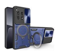 SEAHAI Cover per OnePlus 12R 5G, [Militare Anti-Caduta] Silicone Ultra Sottile Stile Fresco Custodia, con Metallo Magnetico Supporto e Protezione Fotocamera, Blu