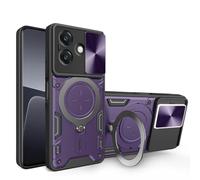 SEAHAI Cover per OPPO A40 4G / OPPO A40M / OPPO A60 5G, [Militare Anti-Caduta] Silicone Ultra Sottile Stile Fresco Custodia, con Metallo Magnetico Supporto e Protezione Fotocamera - Viola scuro