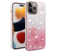 SEAHAI Cover per OPPO A6X / OPPO A6 5G/4G/ OPPO A6K, Colore Gradiente Brillantini Fiore Motivo Design Ultra Sottile Morbido Silicone TPU Bumper Antiurto Custodia Donna Case Cover - Rosa