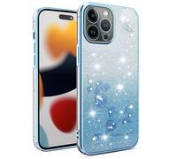 SEAHAI Cover per OPPO A6X / OPPO A6 5G/4G/ OPPO A6K, Colore Gradiente Brillantini Fiore Motivo Design Ultra Sottile Morbido Silicone TPU Bumper Antiurto Custodia Donna Case Cover - Blu