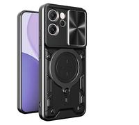 SEAHAI Cover per OPPO Reno 14 FS (OPPO Reno 14F 5G/4G), [Militare Anti-Caduta] Silicone Ultra Sottile Stile Fresco Custodia, con Metallo Magnetico Supporto e Protezione Fotocamera - Nero