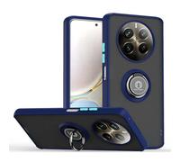 SEAHAI Cover per Realme 12 PRO 5G/Realme 12 PRO+ Plus 5G, Glassato Traslucido Dura PC Protettiva Custodia Silicone TPU Bumper Antiurto AntiGraffio Case con 360° Anello Supporto, Blu Reale