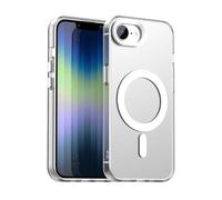 SEAHAI Cover per Realme C63/Realme C61/Realme Note 60/Realme Note 60X con Magnetico Adsorbimento Funzione, Ultra-sottile Glassato Traslucido Dura PC Custodia Silicone TPU Bumper Antiurto Case, Bianco