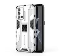 SEAHAI Cover per Realme GT Master Edition, [Militare Anti-Caduta] Cornice Paraurti in Silicone Morbido Ultra Sottile Custodia, con Supporto Pieghevole Nascosto Kickstand - Bianca
