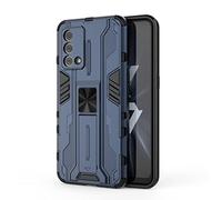 SEAHAI Cover per Realme GT Master Edition, [Militare Anti-Caduta] Cornice Paraurti in Silicone Morbido Ultra Sottile Custodia, con Supporto Pieghevole Nascosto Kickstand - Blu
