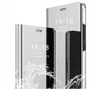SEAHAI Cover per Samsung Galaxy A17 5G/4G, Specchio Case Clear View Standing Mirror Flip Custodia Full Body Protettiva Bumper Folio Copertura - Argento