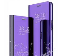 SEAHAI Cover per Samsung Galaxy S25 Edge, Specchio Case Clear View Standing Mirror Flip Custodia Full Body Protettiva Bumper Folio Copertura - Viola blu