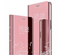 SEAHAI Cover per Samsung Galaxy S25 Ultra 5G, Specchio Case Clear View Standing Mirror Flip Custodia Full Body Protettiva Bumper Folio Copertura - Oro rosa