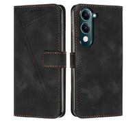 SEAHAI Cover per Vivo Y04 / Vivo Y29s 5G, Custodia Pelle Premium Libro Flip Portafoglio con Kickstand/Slot per Schede/Protezione RFID/Magnetica [PU/TPU Antiurto Case] - Nero