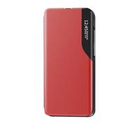 SEAHAI Cover per Xiaomi 14T PRO 5G, Elegante Magnetico Case Traslucido View Standing Flip Custodia Full Body Protettiva Bumper Folio Copertura - Rosso