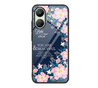 SEAHAI Cover per Xiaomi Redmi 13C / Poco C65, Custodia Ultra Sottile in Silicone TPU, Retro in Vetro Temperato a Elegante Motivo Dipinto Antiurto AntiGraffio Case, Giardino dei Sogni