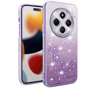 SEAHAI Cover per Xiaomi Redmi 14C / Xiaomi Redmi A4 / POCO C75, Colore Gradiente Brillantini Fiore Motivo Design Ultra Sottile Morbido Silicone TPU Bumper Antiurto Custodia Donna Case Cover - Viola