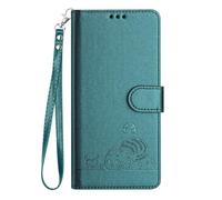 SEAHAI Cover per Xiaomi Redmi 15C 5G/4G/POCO C85 Portafoglio, Custodia con Carino Gatto in Rilievo Premium PU Pelle Antiurto Case con Kickstand/Slot per Schede/Protezione RFID, Verde scuro