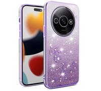 SEAHAI Cover per Xiaomi Redmi A3, Colore Gradiente Brillantini Fiore Motivo Design Ultra Sottile Morbido Silicone TPU Bumper Antiurto Custodia Donna Case Cover - Viola