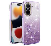SEAHAI Cover per Xiaomi Redmi A5 4G, Colore Gradiente Brillantini Fiore Motivo Design Ultra Sottile Morbido Silicone TPU Bumper Antiurto Custodia Donna Case Cover - Viola