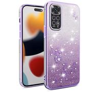 SEAHAI Cover per Xiaomi Redmi Note 11 / Redmi Note 11S 4G, Colore Gradiente Brillantini Fiore Motivo Design Ultra Sottile Morbido Silicone TPU Bumper Antiurto Custodia Donna Case Cover - Viola