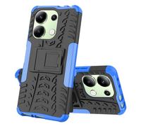 SEAHAI Cover per Xiaomi Redmi Note 13 4G, Antiurto Protezione Silicone con Supporto Pieghevole Nascosto Kickstand Rugged Custodia Case - Blu