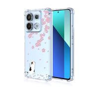 SEAHAI Cover per Xiaomi Redmi Note 13 PRO 5G / Poco X6 5G, Custodia Protettiva Ultra Sottile ed Elegante in Silicone TPU Trasparente, Bello Fiori Colorful Cover Antiurto Case - Gatto Sakura