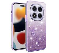SEAHAI Cover per Xiaomi Redmi Note 14 Pro 4G, Colore Gradiente Brillantini Fiore Motivo Design Ultra Sottile Morbido Silicone TPU Bumper Antiurto Custodia Donna Case Cover - Viola