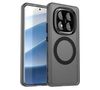 SEAHAI Cover per Xiaomi Redmi Note 14 Pro 5G / POCO X7 5G con Magnetico Adsorbimento Funzione, Ultra-sottile Glassato Traslucido Dura PC Custodia Silicone TPU Bumper Antiurto Case, Nero
