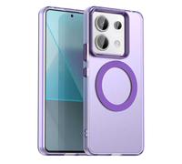 SEAHAI Cover per Xiaomi Redmi Note 14S 4G/Redmi Note 13 Pro 4G/POCO M6 Pro con Magnetico Adsorbimento Funzione, Ultra-sottile Glassato Traslucido Dura PC Custodia Silicone TPU Antiurto Case, Viola