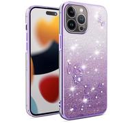 SEAHAI Cover per Xiaomi Redmi Note 15 Pro 4G, Colore Gradiente Brillantini Fiore Motivo Design Ultra Sottile Morbido Silicone TPU Bumper Antiurto Custodia Donna Case Cover - Viola