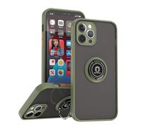 SEAHAI Cover per ZTE Blade A35e, Glassato Traslucido Dura PC Protettiva Custodia Silicone TPU Bumper Antiurto AntiGraffio Case con 360° Anello Supporto, Army Green