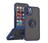 SEAHAI Cover per ZTE Blade A35e, Glassato Traslucido Dura PC Protettiva Custodia Silicone TPU Bumper Antiurto AntiGraffio Case con 360° Anello Supporto, Blu Reale