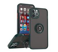 SEAHAI Cover per ZTE Blade A35e, Glassato Traslucido Dura PC Protettiva Custodia Silicone TPU Bumper Antiurto AntiGraffio Case con 360° Anello Supporto, Verde scuro