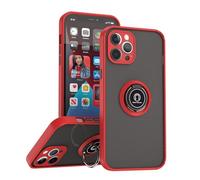 SEAHAI Cover per ZTE Blade A35e, Glassato Traslucido Dura PC Protettiva Custodia Silicone TPU Bumper Antiurto AntiGraffio Case con 360° Anello Supporto, Rosso
