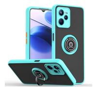 SEAHAI Cover per ZTE Blade A35e, Glassato Traslucido Dura PC Protettiva Custodia Silicone TPU Bumper Antiurto AntiGraffio Case con 360° Anello Supporto, Cielo blu