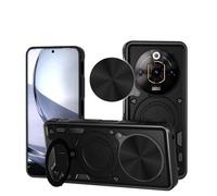 SEAHAI Cover per ZTE nubia Focus Pro 5G, [Militare Anti-Caduta] Silicone Ultra Sottile Stile Fresco Custodia, con Metallo Magnetico Supporto e Protezione Fotocamera - Nero